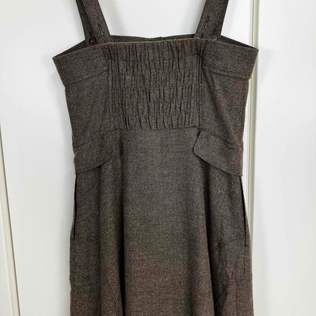 allureville シックツイードサロペットドレス ブラウン サイズ2