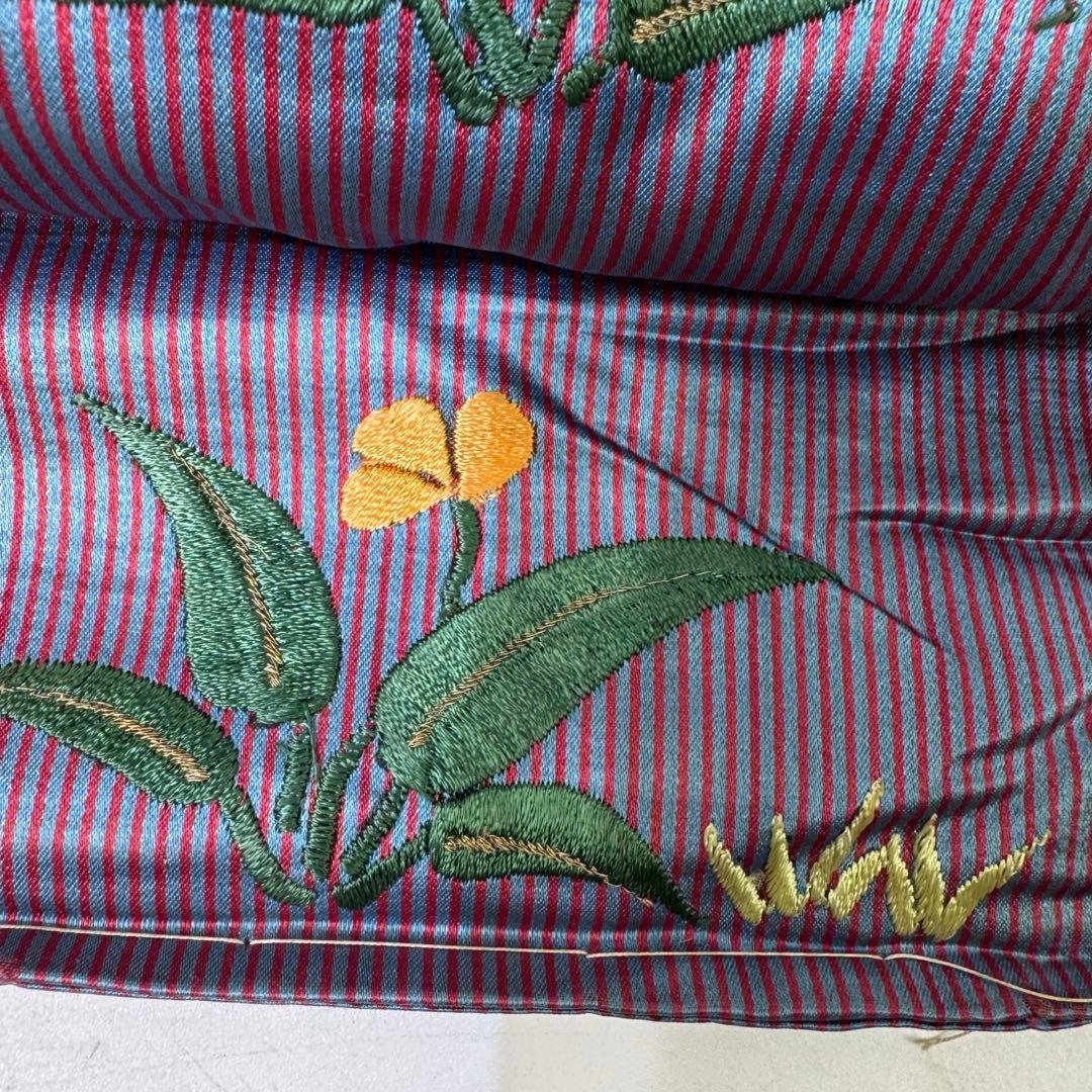 ぬ*ぬ様 アンティーク　刺繍　名古屋帯　刺繍帯　正絹　鶏　ひよこ　花