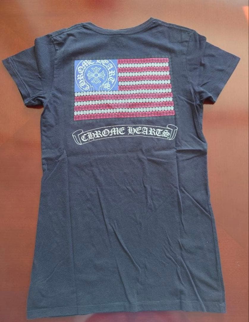 クロムハーツ CHROME HEARTS アメリカ国旗 Vネック Tシャツ S