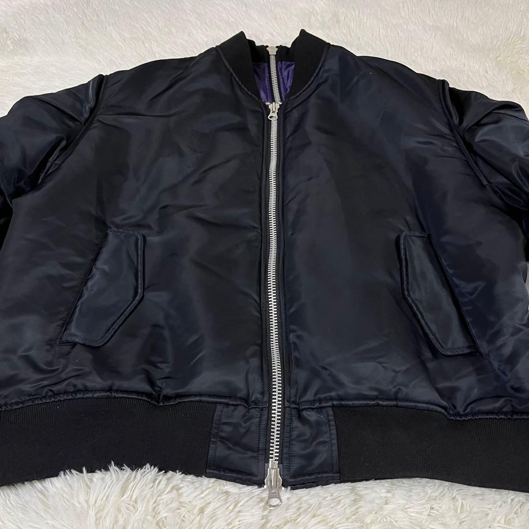 【平本蓮着用】AMNJX 27CIRCUS MA-1 ジャケット L 黒紫