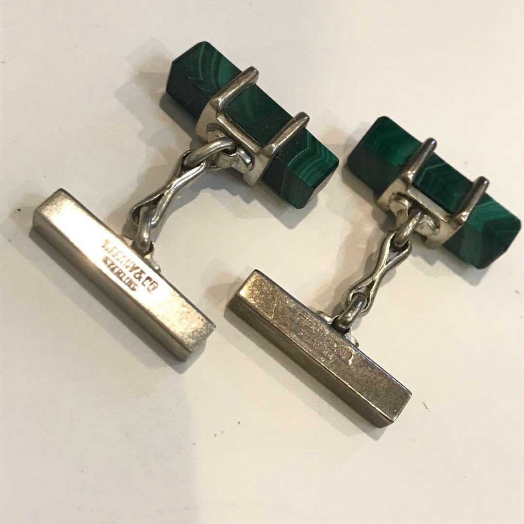 【希少】ティファニー マラカイト カフス 925