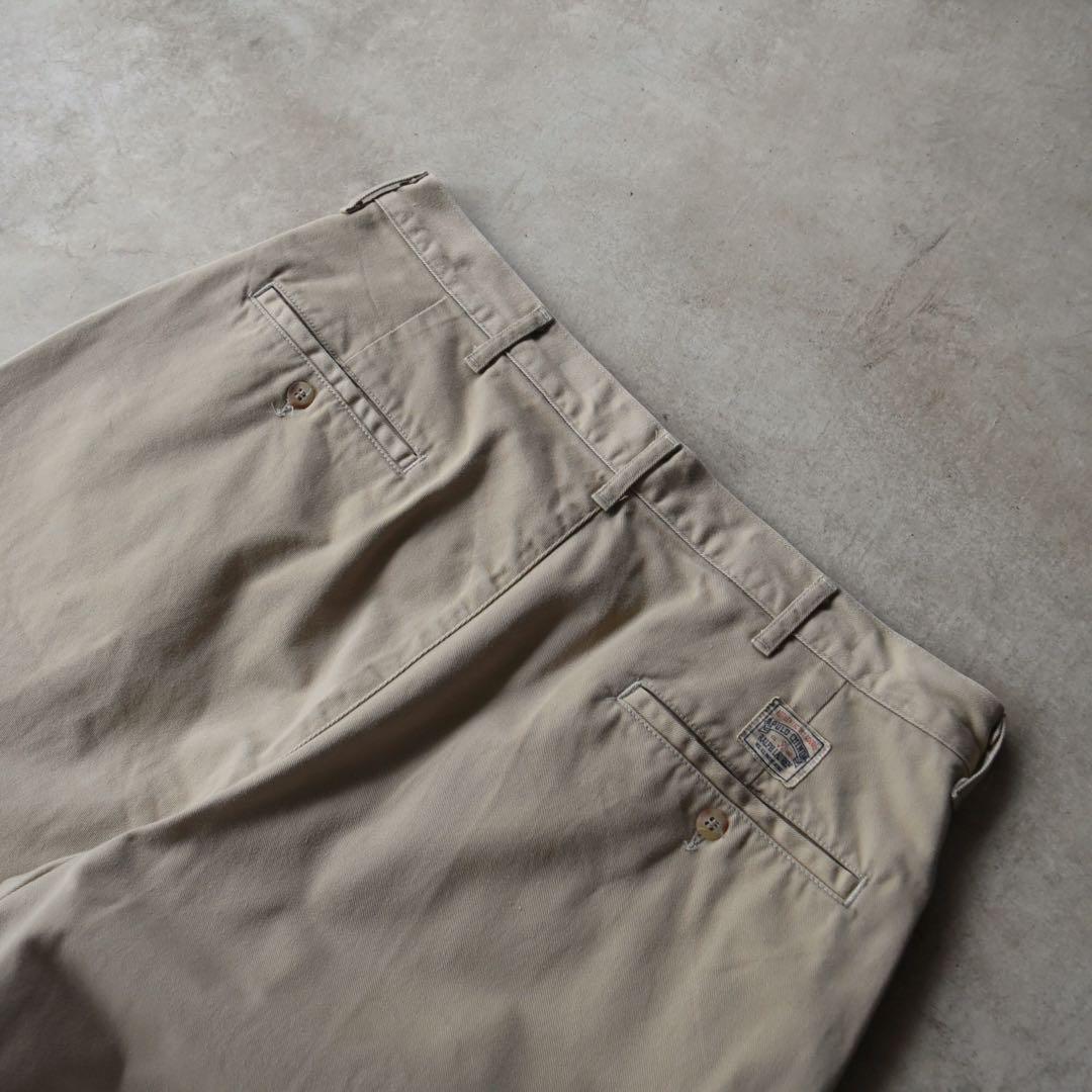 90s ラルフローレン ポロチノ ツータックチノ ベージュUSA製W34 L32