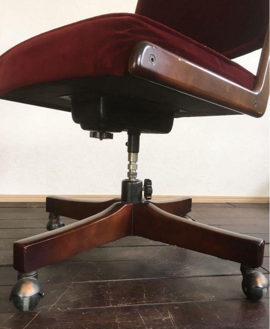 オールド カリモク コロニアル デスクチェア 書斎椅子 モケット　60