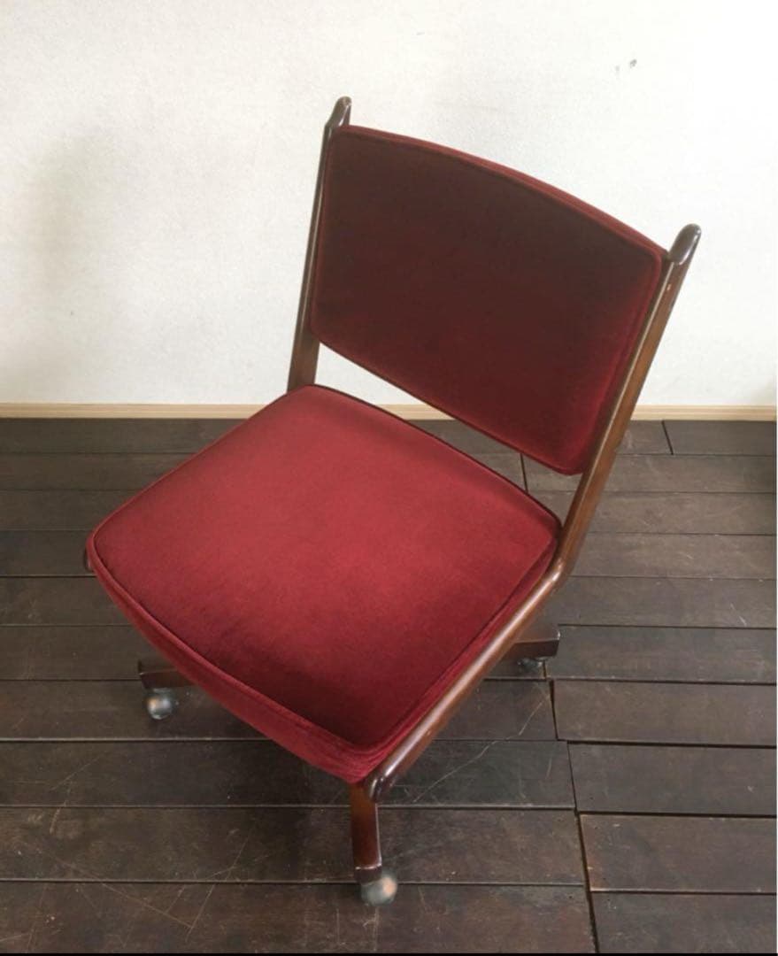 オールド カリモク コロニアル デスクチェア 書斎椅子 モケット　60