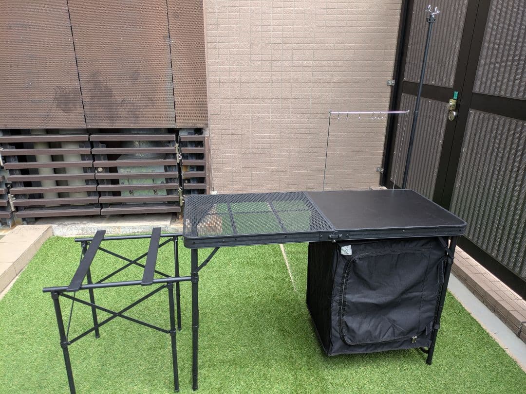 【DoD】折りたたみ式キッチンテーブル ブラック