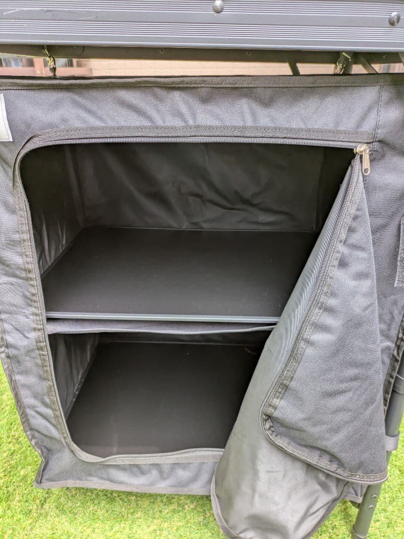 【DoD】折りたたみ式キッチンテーブル ブラック