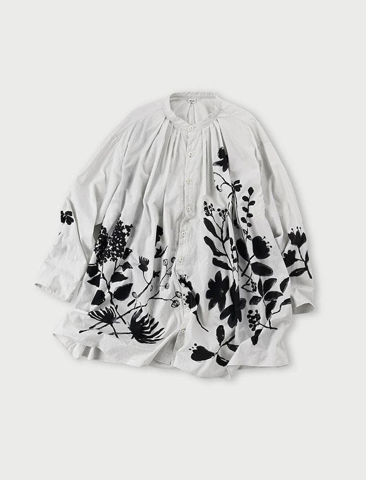 (希少)45R　フォーティーファイブアール 墨絵フラワープリントブラウス