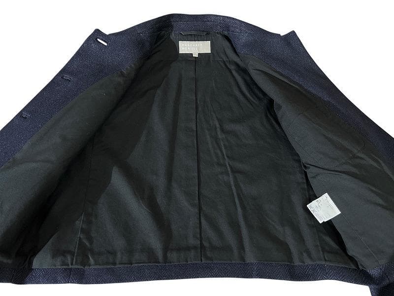 定価65100円 マーガレットハウエル リネン ツイード ジャケット 紺 S