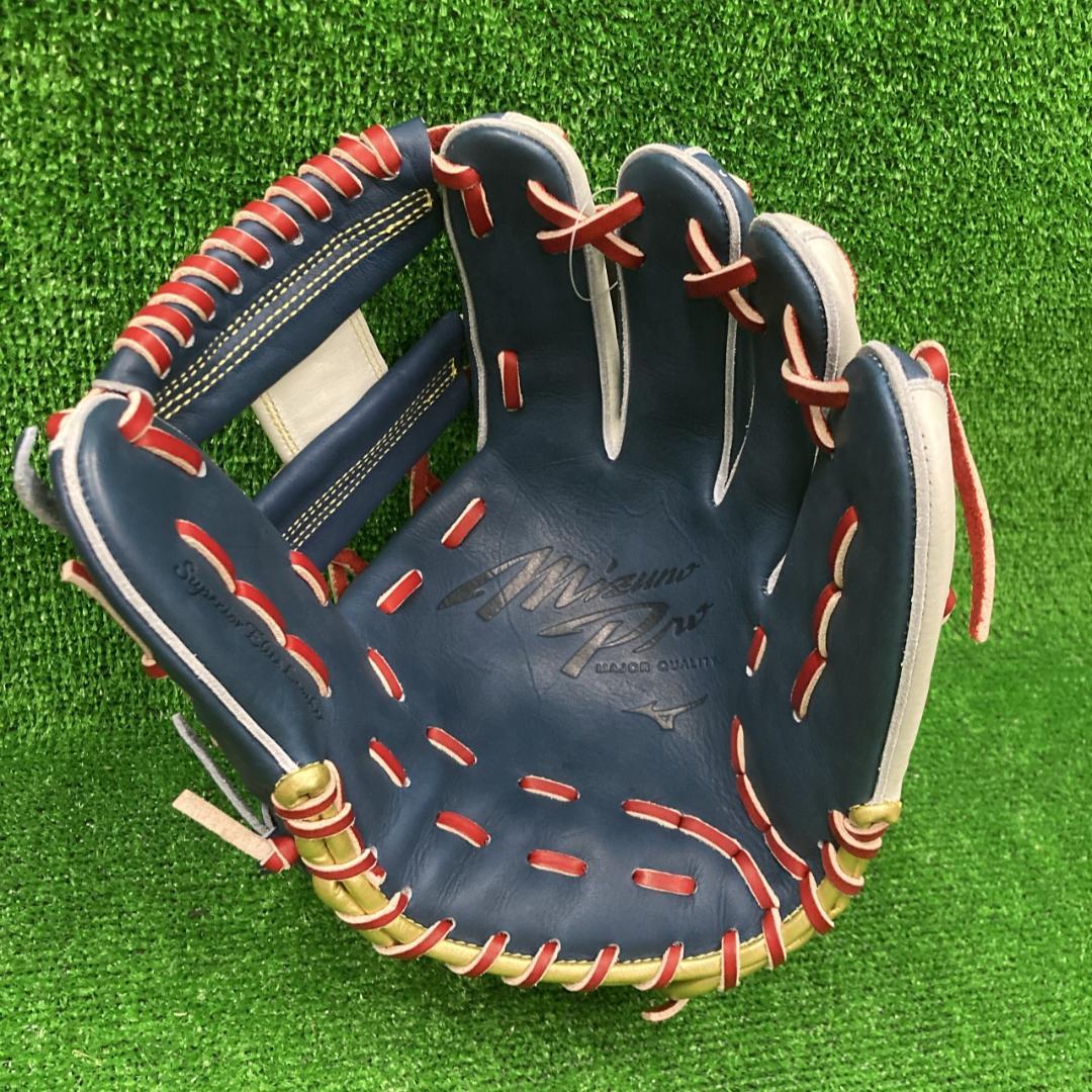 限定品 ミズノプロ 一般軟式用グラブ 内野手用 Dブルー×シルバー 新品