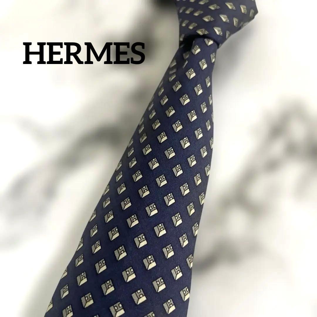 【正規品】エルメス　HERMES シルクネクタイ　美品