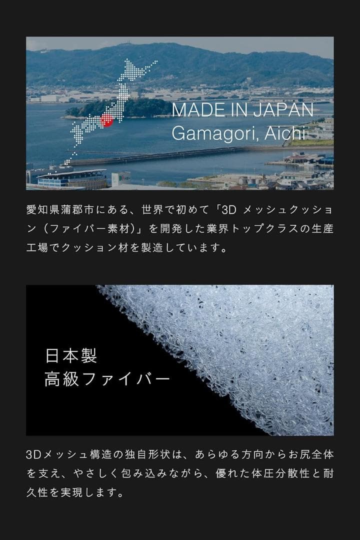 【開封済み・未使用】ZABUSHION ザブション　座布団　クッション　3層構造