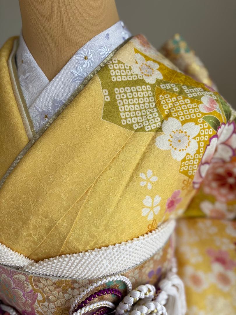 可愛い❣️振袖フルセット（７点セット）　正絹振袖　袋帯　成人式