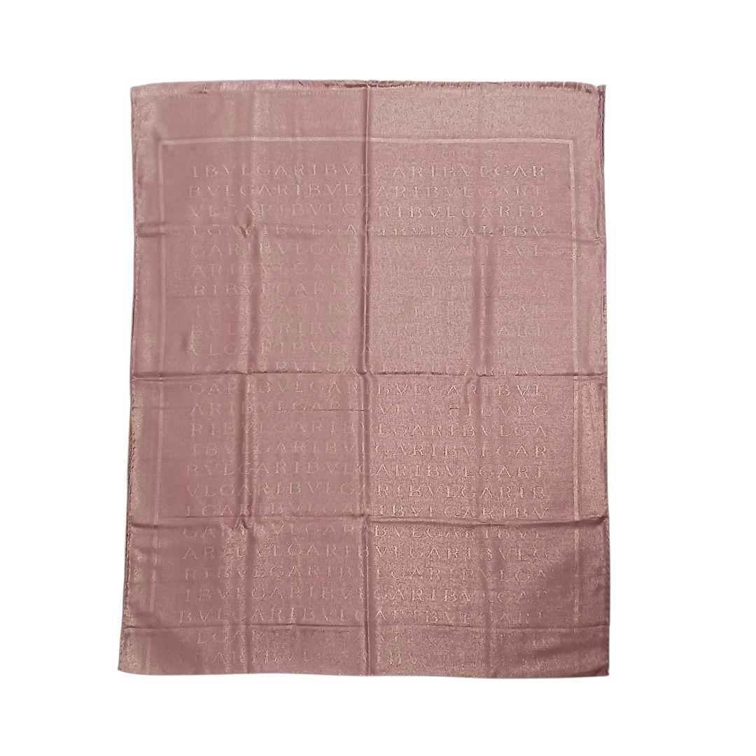 【未使用品】ブルガリ ストール ロゴマニア シルク ウール ピンク