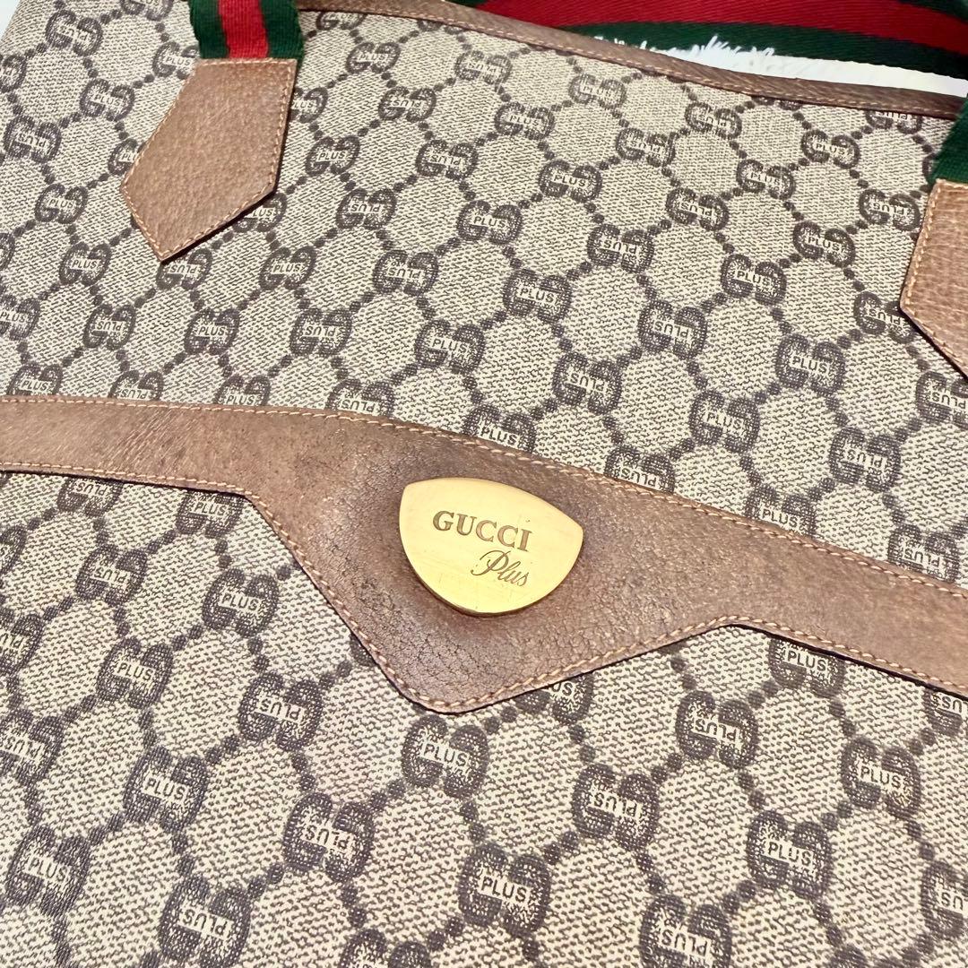 GUCCI グッチプラス GG シェリーライン トートバッグ PVC ゴールド