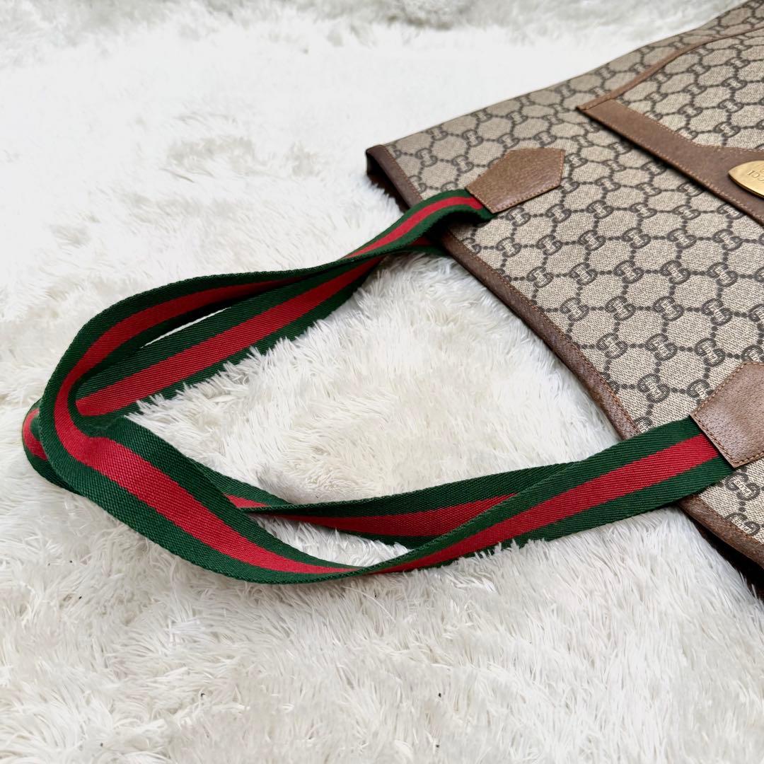 GUCCI グッチプラス GG シェリーライン トートバッグ PVC ゴールド