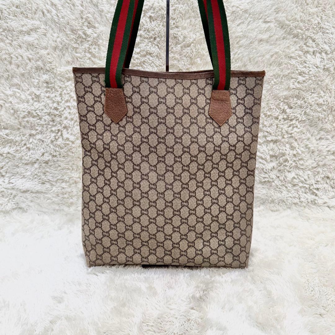 GUCCI グッチプラス GG シェリーライン トートバッグ PVC ゴールド