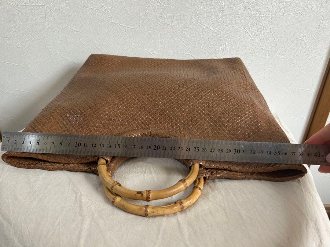 ヨーガンレール　本革　バンブーハンドル ブラウン バッグ