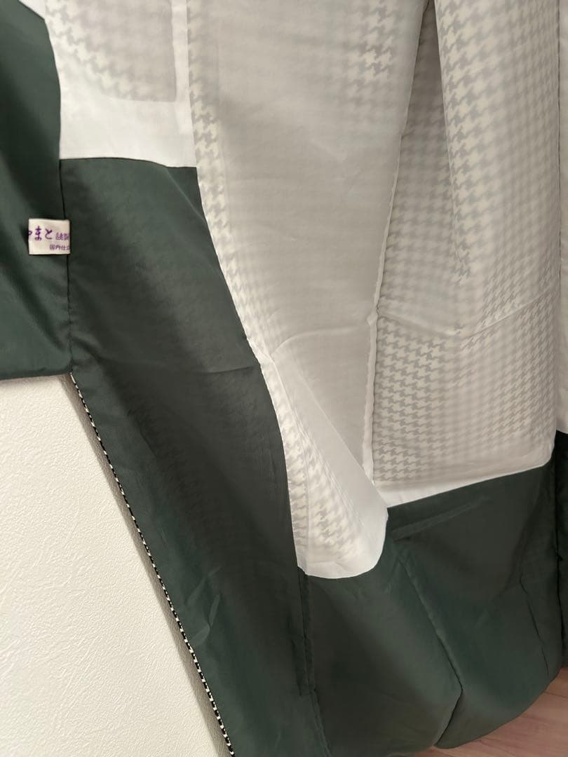 きものやまと ポリエステル着物 千鳥格子 Sサイズ 広衿 袷