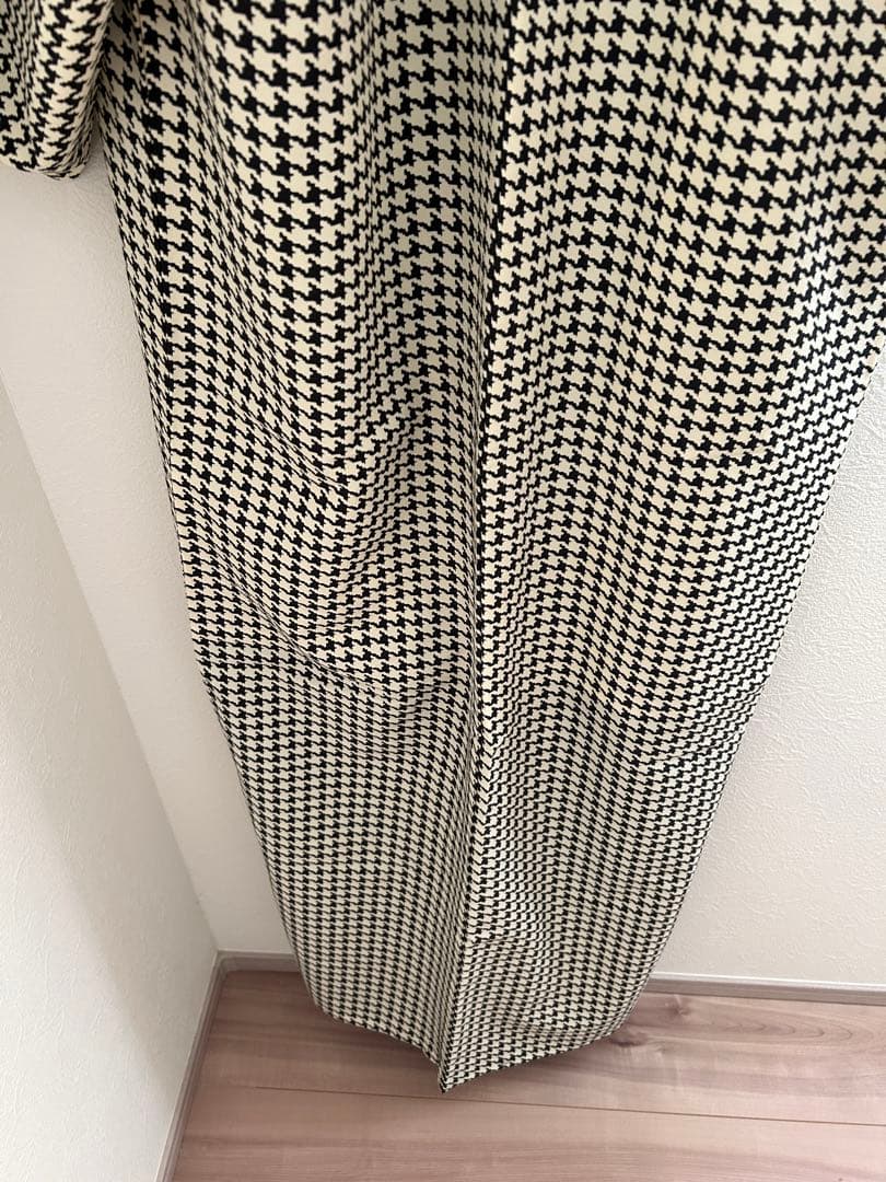 きものやまと ポリエステル着物 千鳥格子 Sサイズ 広衿 袷