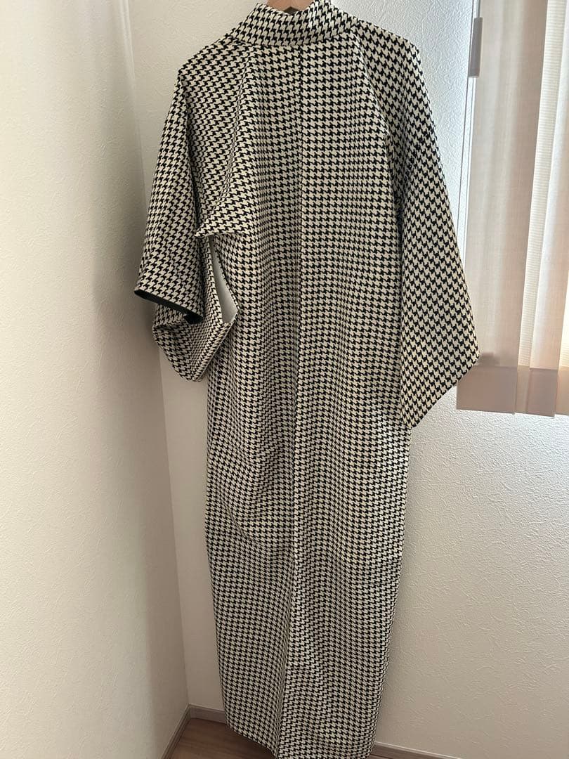 きものやまと ポリエステル着物 千鳥格子 Sサイズ 広衿 袷
