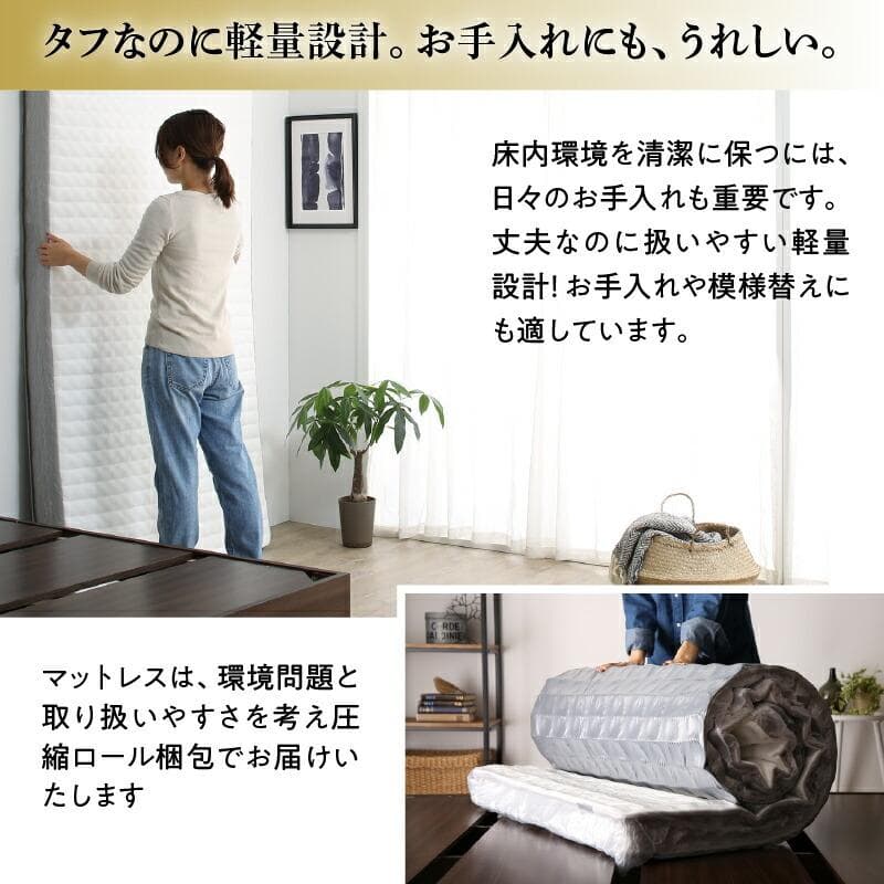 未使用　真空圧縮ロールでお届け 　ゾーンコイルマットレス　シングル　ブラック