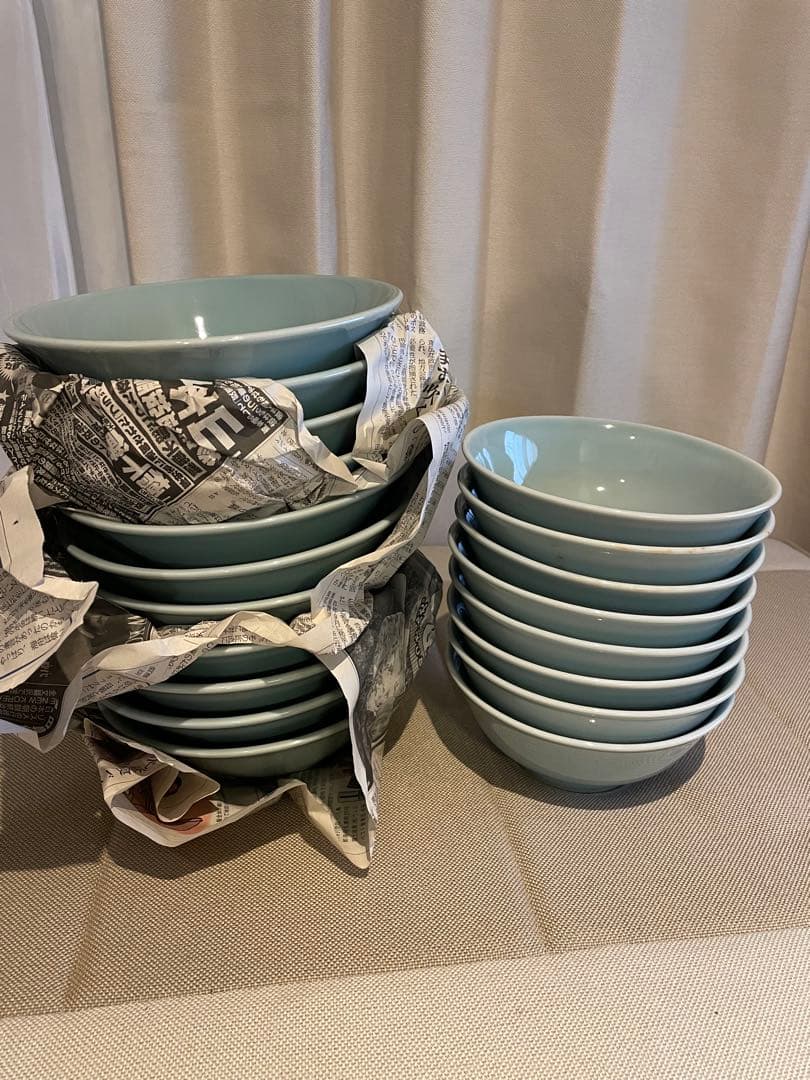 Shin　青磁　ラーメンどんぶり19個セット( 普通11個＋小8個）