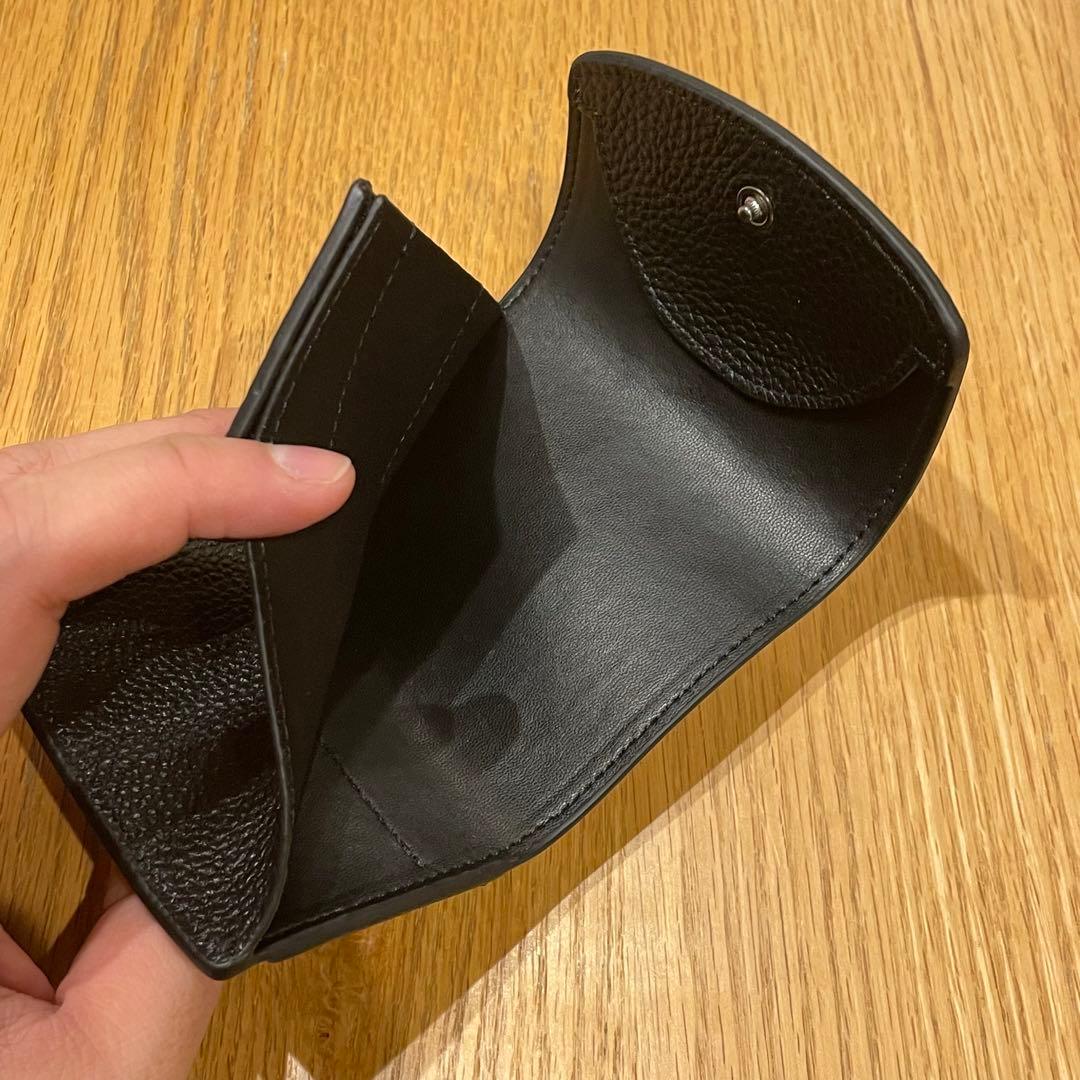 レザー　ブラック 三つ折り財布