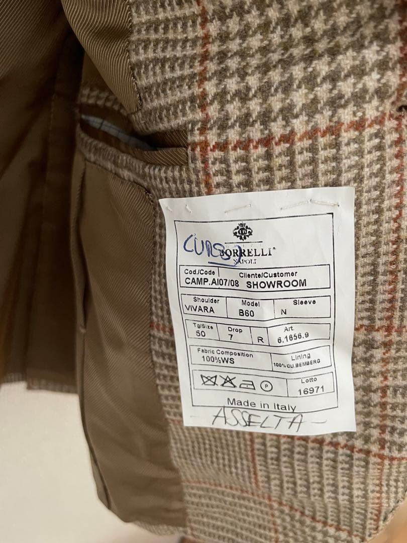 【新品未使用】BORRELLI テーラードジャケット ハウンドトゥース　ボレッリ