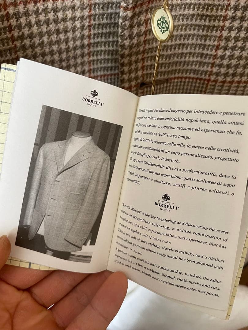 【新品未使用】BORRELLI テーラードジャケット ハウンドトゥース　ボレッリ