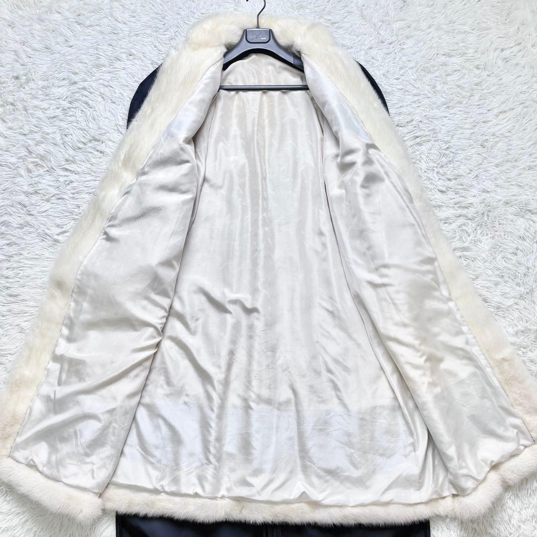 激レア FENDI マキシ丈 パールミンクファー ロングコート 本毛皮 毛並み◎