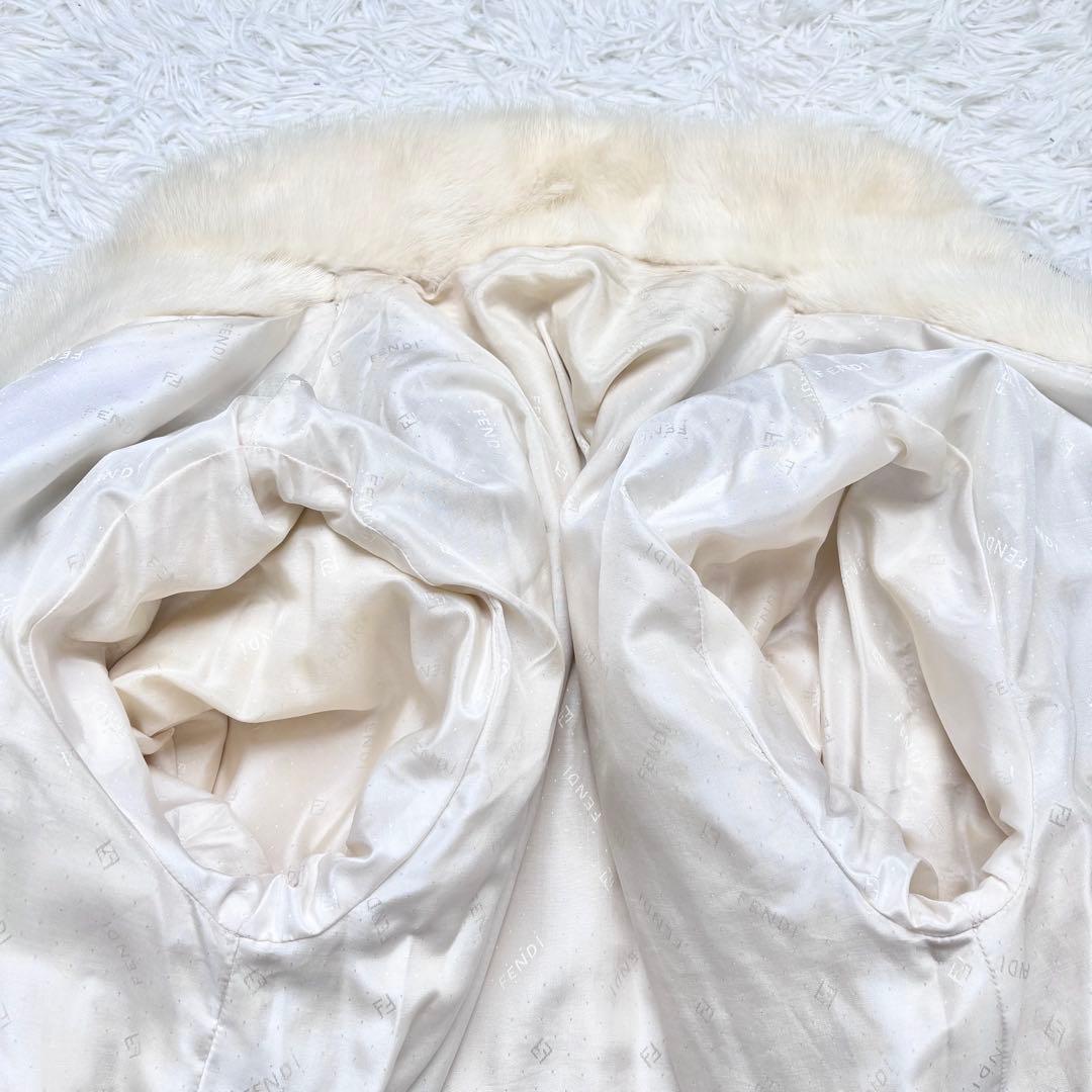 激レア FENDI マキシ丈 パールミンクファー ロングコート 本毛皮 毛並み◎