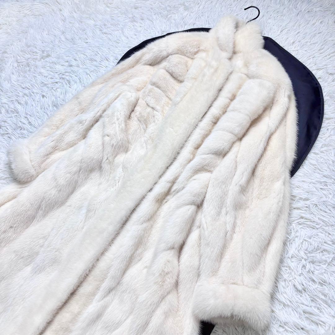 激レア FENDI マキシ丈 パールミンクファー ロングコート 本毛皮 毛並み◎