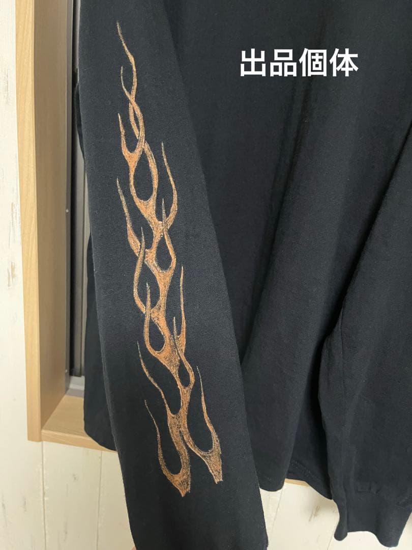 NO RULES オリジナル　インナー用ロンt 黒　ギルダンL 袖フレイム