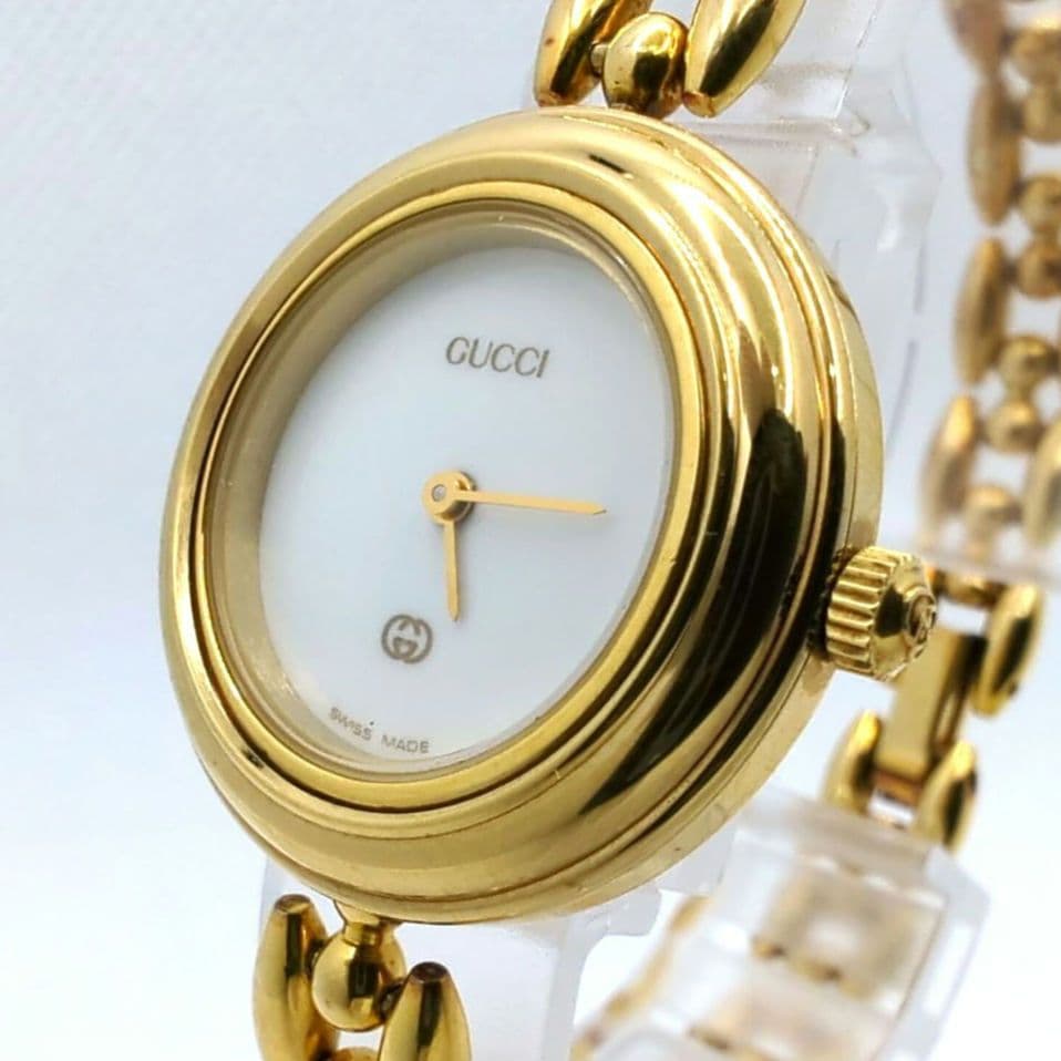 【美品 新品電池交換済】GUCCI チェンジベゼル ウォッチ 替えベゼル付き