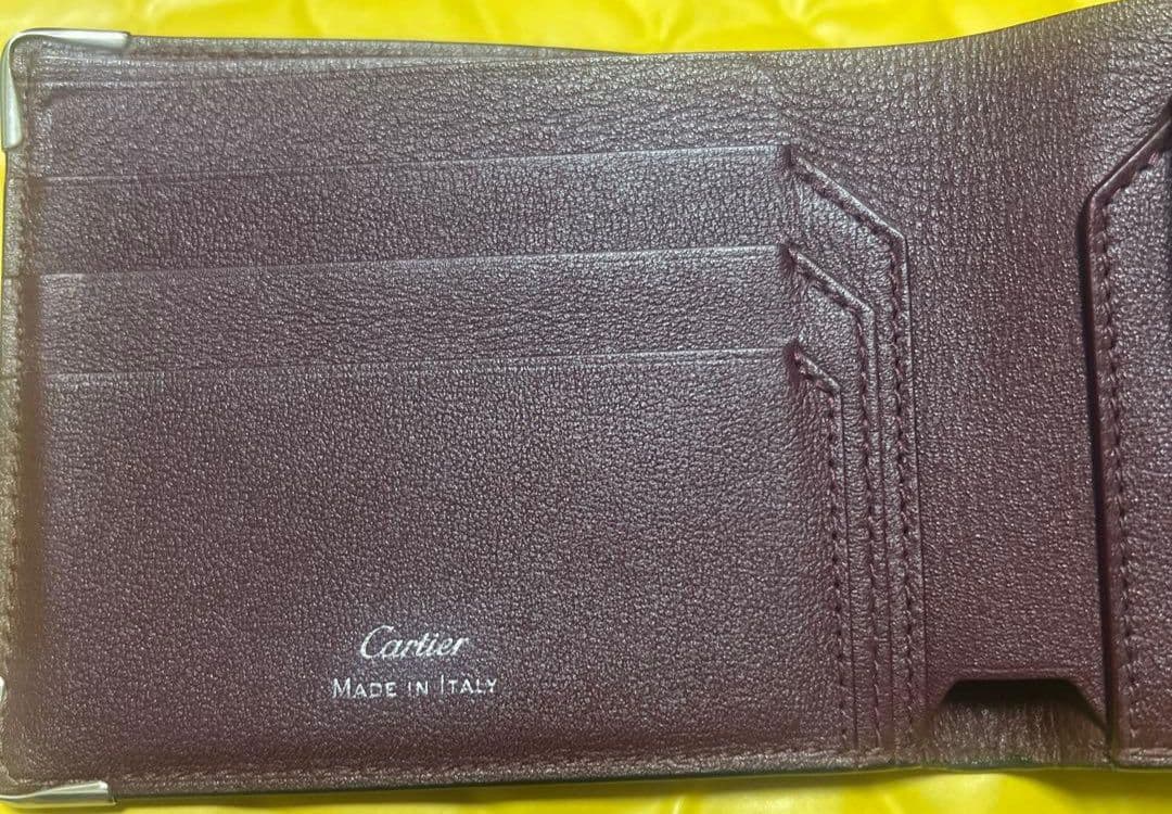 Cartier カルティエ 二つ折り財布 マスト ドゥ ブラック ボルドー
