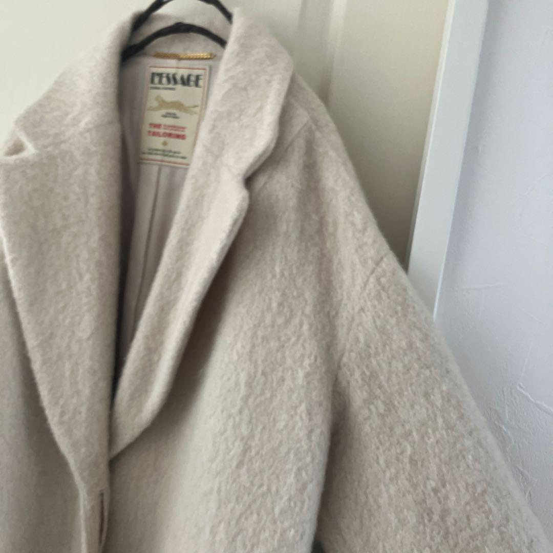 美品ジャーナルスタンダードレサージュ　シャギーウールモヘヤビッグチェスターコート