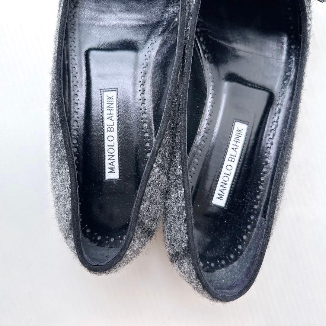 マノロブラニク　メイセール　スクエアバックル　フラットシューズ　パンプス　極美品