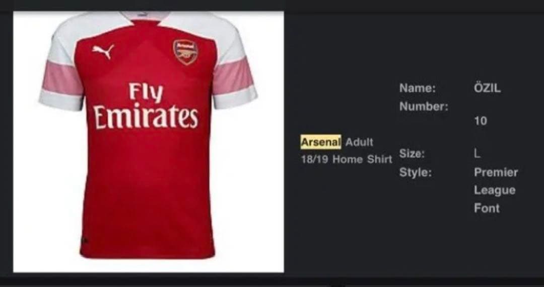 【正規品】アーセナル 18/19  エジル #10