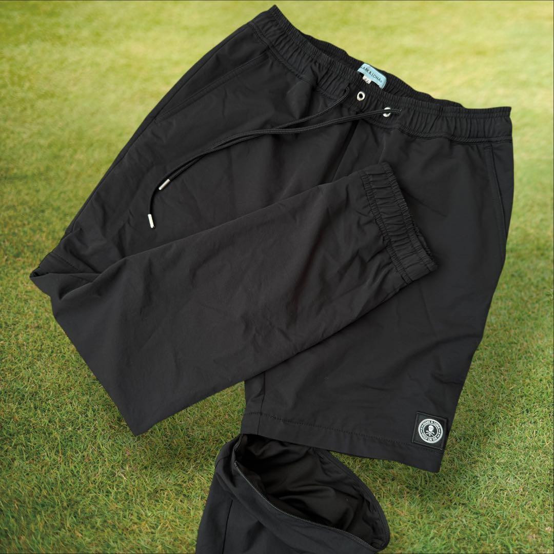 マークアンドロナ　防寒　裏地付き　ジョガーパンツ　黒　2WAY S〜M相当　46