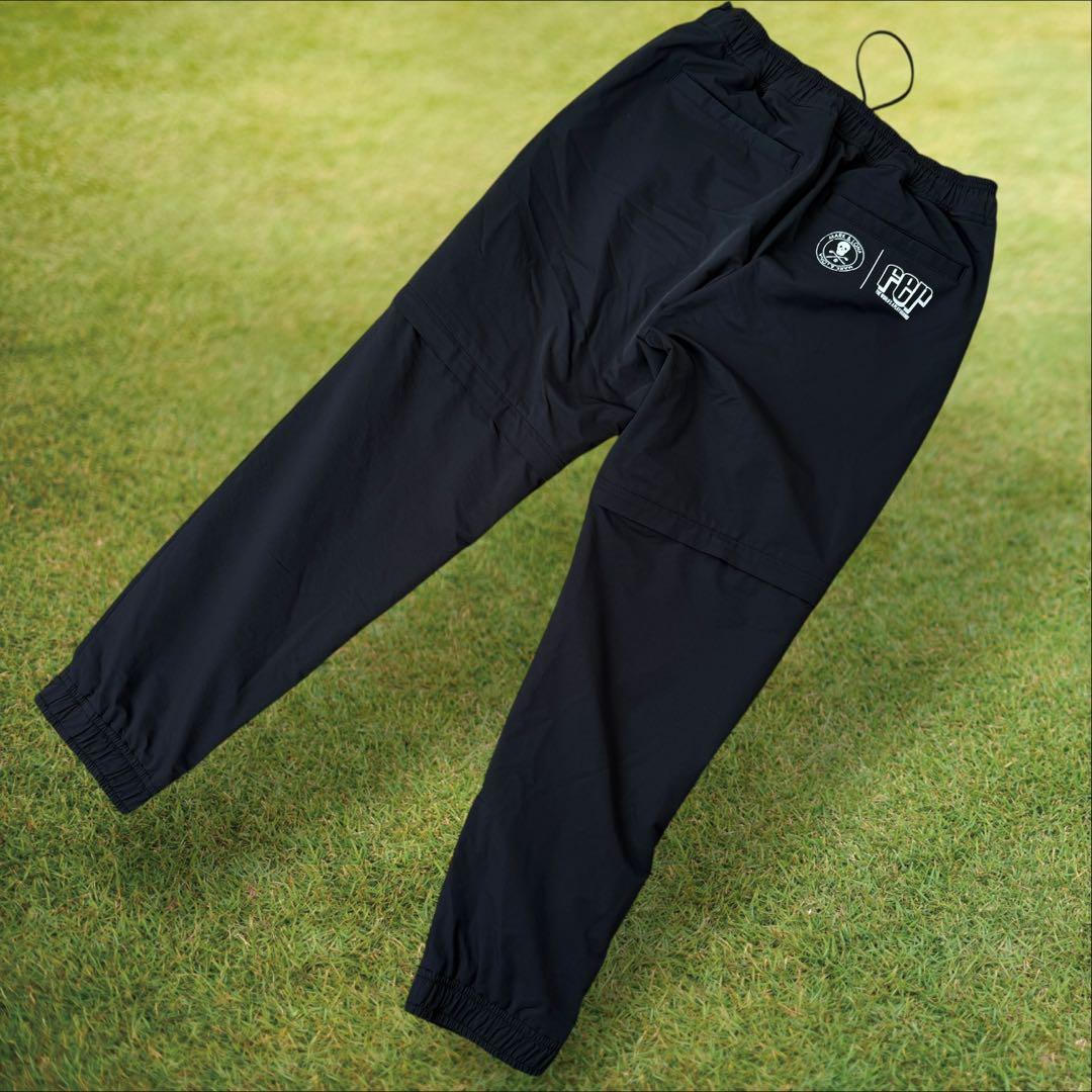 マークアンドロナ　防寒　裏地付き　ジョガーパンツ　黒　2WAY S〜M相当　46