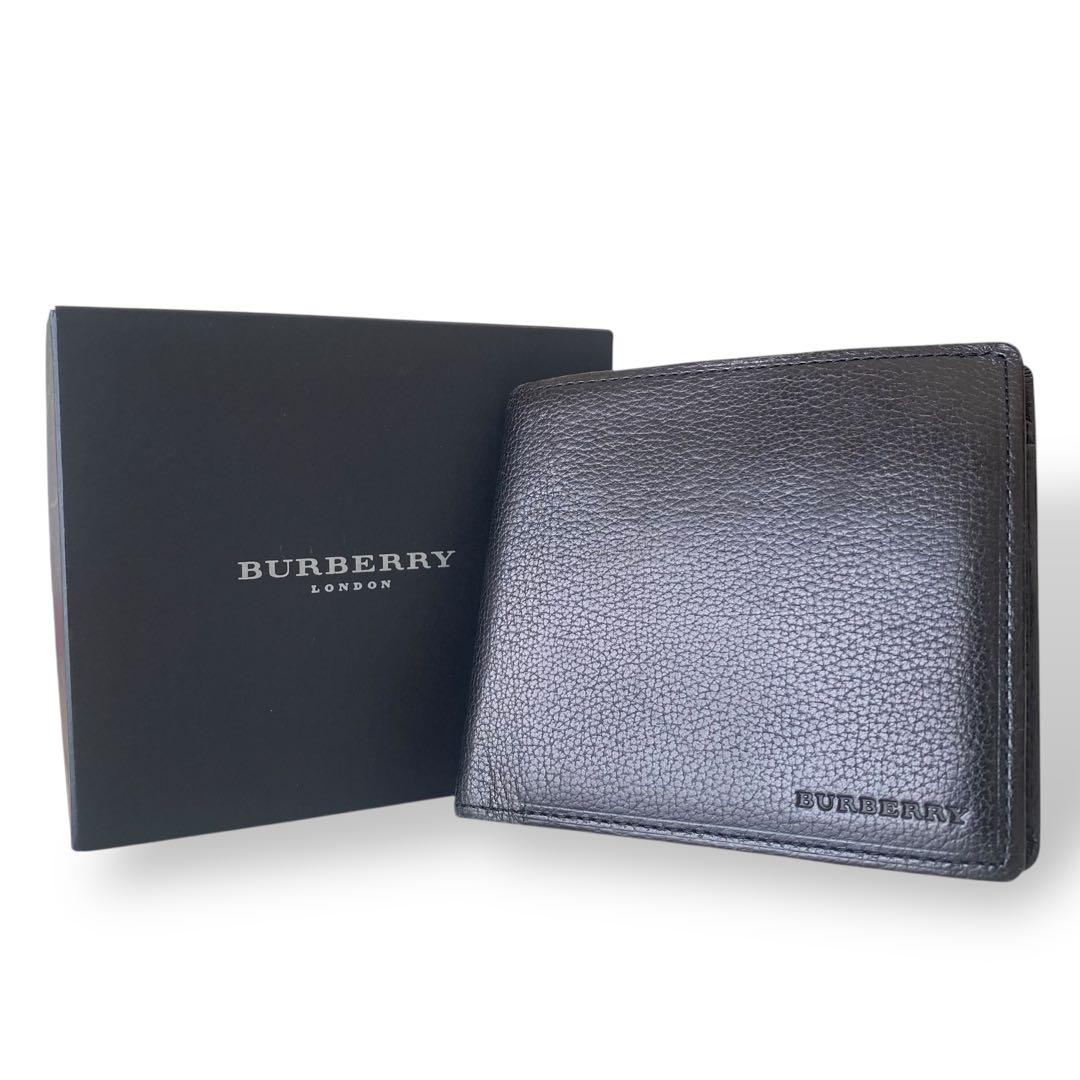 未使用に近い　BURBERRY バーバリー　ブラック 二つ折り財布