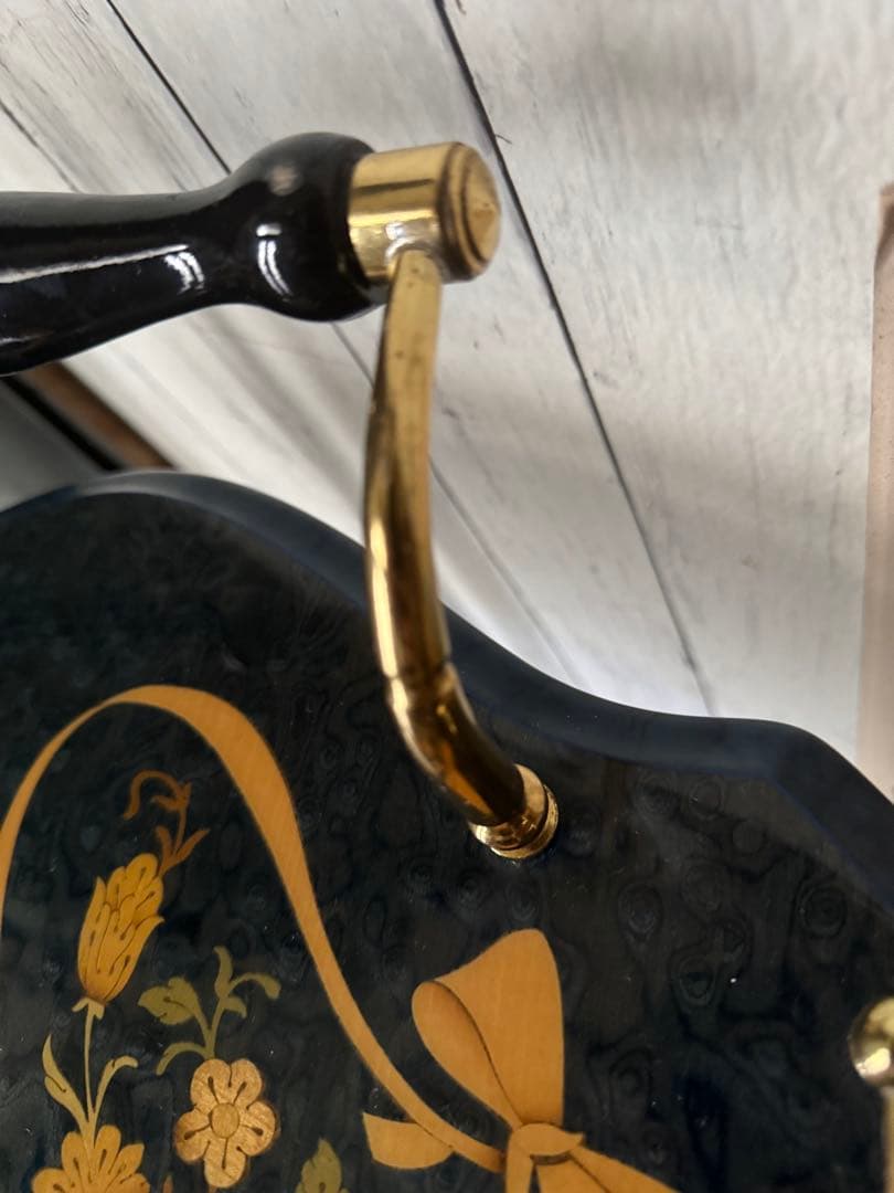 希少 イタリア製 象嵌細工 バーズアイ キャスター付き キッチンワゴン