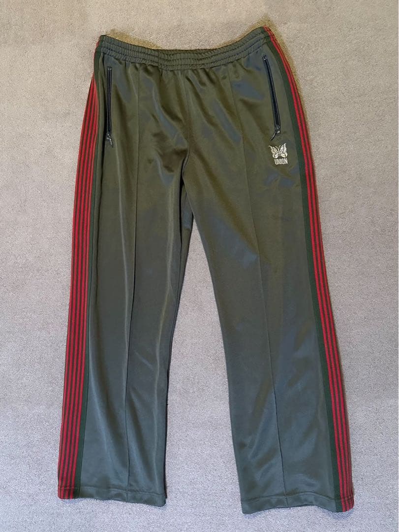 N*P様 needles×UNIONコラボ　トラックパンツ　オリーブグリーン