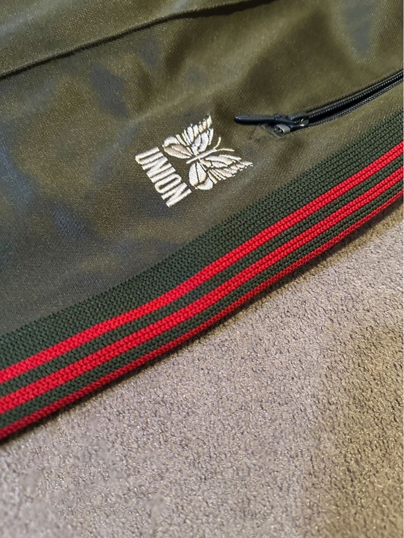 N*P様 needles×UNIONコラボ　トラックパンツ　オリーブグリーン