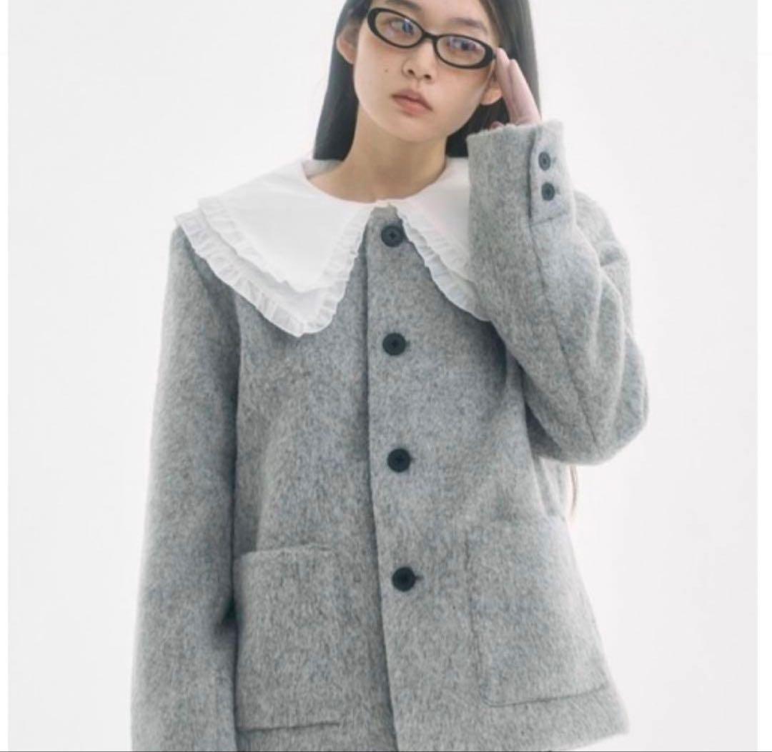 FEKETE グレー ノーカラージャケット M