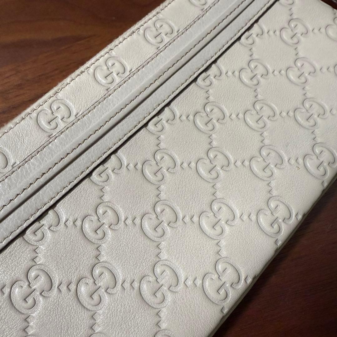 GUCCI ベージュ GGロゴ 長財布 ポーチストラップ付き