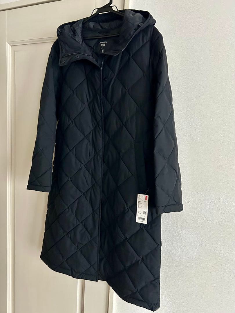 UNIQLOパフテックロングコートリラックスフィット BLACK Lサイズ