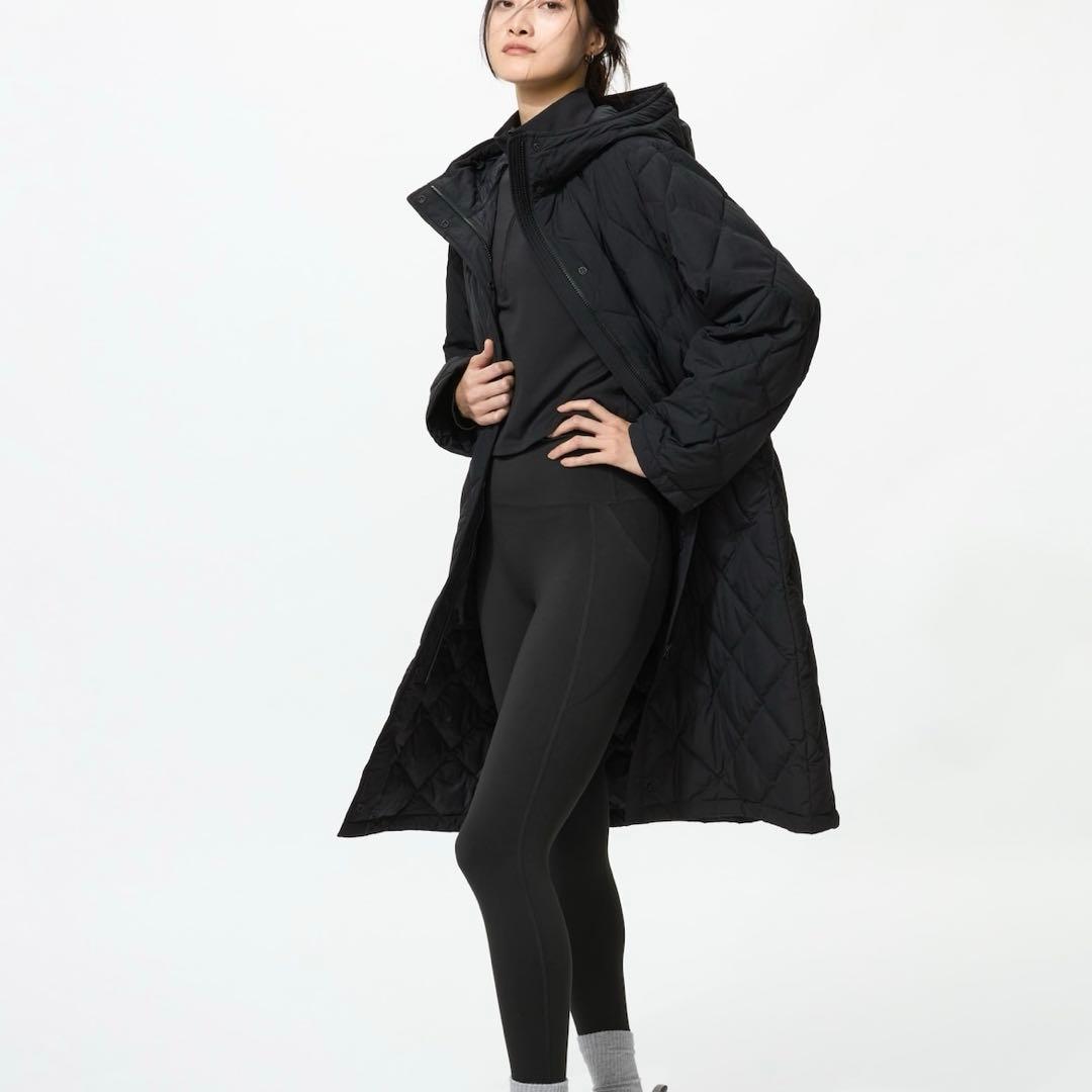 UNIQLOパフテックロングコートリラックスフィット BLACK Lサイズ