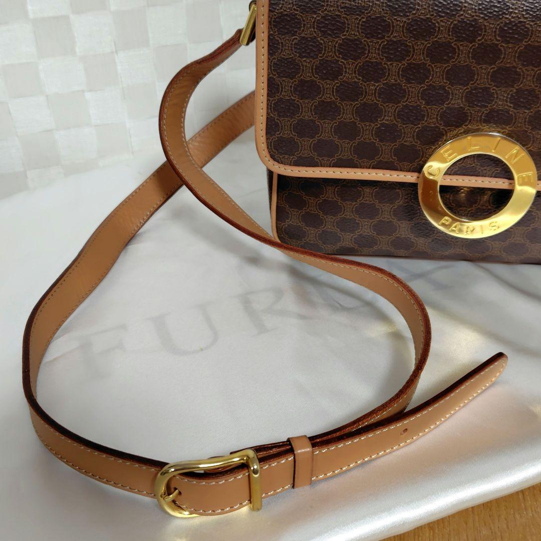 CELINE オールドセリーヌ ショルダーバッグ マカダム柄 サークルロゴ