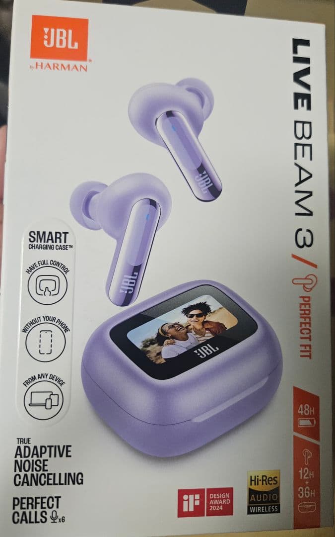 JBL LIVE BEAM 3 ワイヤレスイヤホン パープル